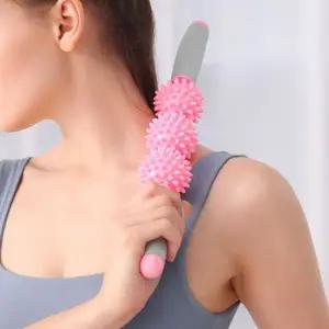 [콩심팥심]롤링 마사지스틱 회전하는 3구 입체 마사지볼