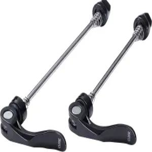 로드 바이크용 Wileosix 휠 허브 퀵 릴리스 꼬치 세트(전면 및 후면) 1쌍 블랙