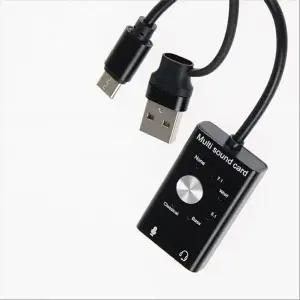 [골드스마일]2in1 멀티 사운드 카드 USB-C타입 A타입 외장형 오디