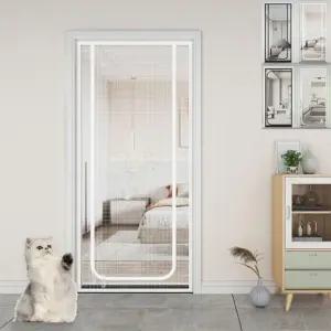 방묘문 현관문 칸막이 지퍼방충문 90x220cm 안전문 창 자석모기장 롤