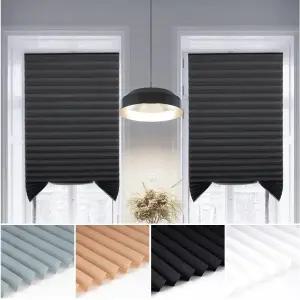 전동커튼 1 PC 창 음영 부직포 Pleated 얼룩말 블라인드 롤러 룸 거실 발코니 정전 커튼