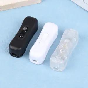 AC 전원 케이블 스위치 커넥터 304 온 오프 푸시 단추 온라인 화이트 블랙 투명 220V LED 전구 중도 로커 1