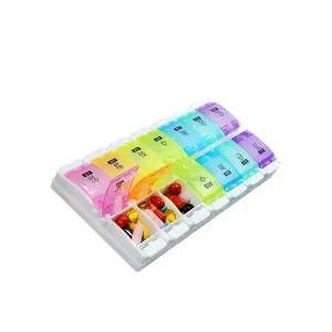 [에이치플러스몰]헬로제인 휴대용 약통 (무지개S 일주일 두줄) 약보관