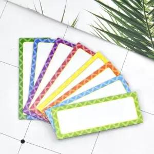 사무실칠판 고무자석 알록달록 테두리 메모보드 네임택(80x35mm)