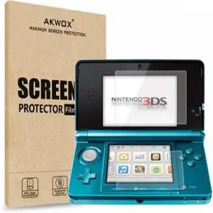 AKWOX 4팩 HD 클리어 크리스탈 탑 LCD 화면 보호기 닌텐도 3DS용 버튼 보호 필터