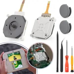 닌텐도 2DS 컨트롤러 3D 아날로그 센서 모듈용 2팩 조이스틱 교체 XL LL 원 패드 캡 액세서리 부품 및 수리