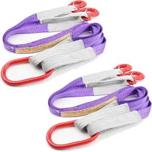 후크가 달린 2개의 PCS 팅 슬링 스트랩 - 3.3피트 4409파운드 용량 폴리에스터 브리들 엔진용 헤비 듀티 투