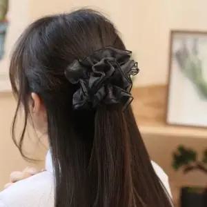 쉬폰 더블 곱창밴드 블랙 엔젤슈슈 레이어