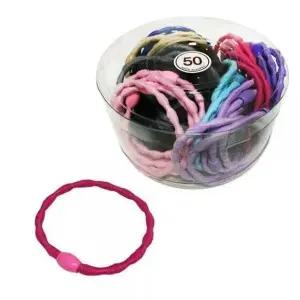 50P 헤어 머리끈 고무줄 올록볼록 헤어밴드 컬러고무