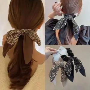 이중 예쁜머리끈 느낌 부드러운 헤어악세서리 꽃무늬