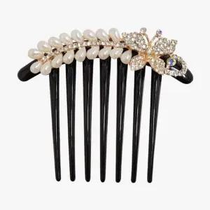 머리 나비 진주 머리장식 꽂이 뒤꽂이