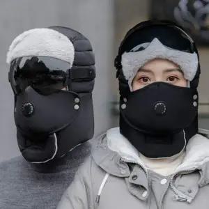 겨울니트모자 귀달이모자 방한모 앞면커버 귀도리모자