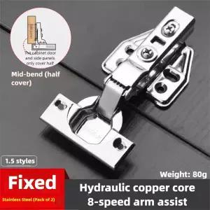 호환  2개입 힌지 냉간 압연 강 유압 캐비닛 도어 힌지 댐퍼 버퍼 부드럽고 조용한 닫힘 모든 찬장 가구용
