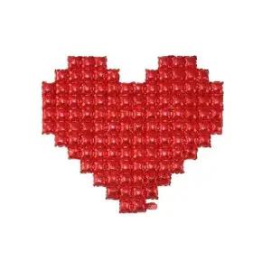 도트 하트풍선 레드