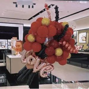 풍선 꽃다발세트 레드라인