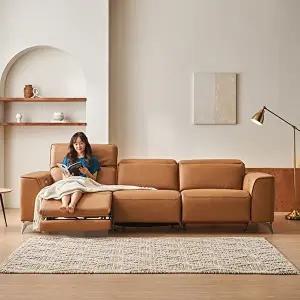 [시트앤모어][시트앤모어]헌터 전동 4인용 이태리 천연통가죽 리클라이너소파