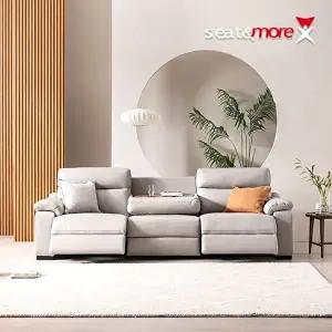 [시트앤모어][시트앤모어]시저 전동 4인용 리클라이너 소파(쿨그레이)