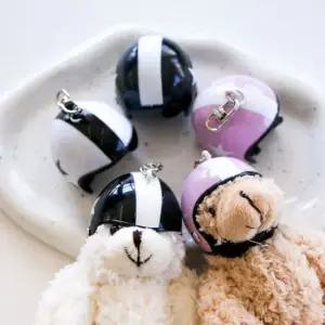 헬멧 곰돌이 곰 인형 키링 가방 열쇠 고리 귀여운