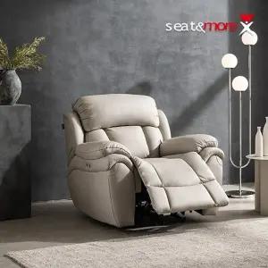[시트앤모어]NEW갤럭시1인 All천연통가죽 리클라이너 소파
