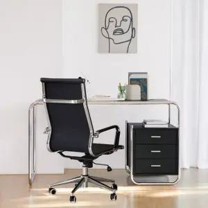 미드센츄리 모던 크롬 책상 테이블 서랍형 2colors 900 1200 2colors