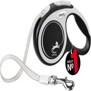 플렉시 뉴 컴포트 테이프 그레이 블랙 엑스트라 스몰 3m 접이식 개 목줄/리드 최대 12kg/26파운드 개용