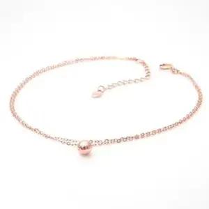 예쁜팔찌 Gold 로즈골드 볼 더블 체인 팔찌 14K