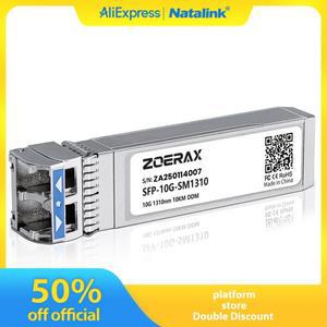 Cisco TP-Link Ubiquit 및 기타용 Natalink 10G SFP 단일 모드 LC 이중 트랜시버 모듈 1310nm 10km DDM 광
