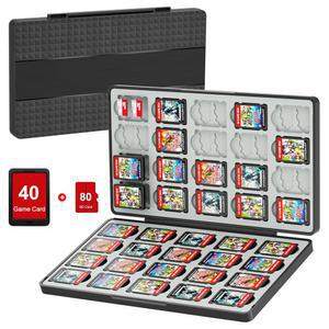 [미국배송] 닌텐도 스위치 2용 BRIBAT 게임 케이스 / OLED 라이트 40개의 카트리지와 80개의 마이크로 SD 카드 슬롯이 있는 마그네틱 스위치-2 홀더 휴대용 여행용 스위치-게임 선물 정리함