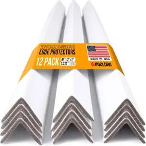Paclord 48인치 x 2인치 강화 골판지 가장자리 보호대 흰색 12팩 0.225인치 두께의 초강력 모서리 미국