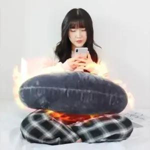 거실쿠션 국산 밍크 극세사 온열 반달 대형 쿠션