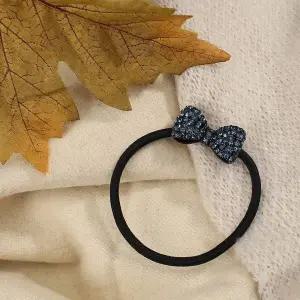 엔젤슈슈 크리스탈 리본 큐빅 머리끈 블루 헤어끈 큐빅볼슈슈