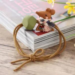 목도리 쥐 헤어슈슈 큐빅 포인트 머리끈