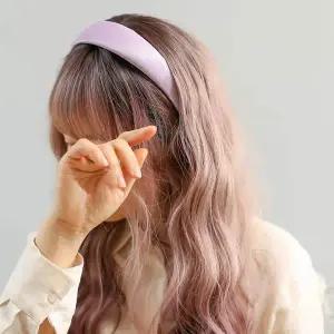 엔젤슈슈 새틴 펄 볼륨 헤어밴드 연보라 머리띠