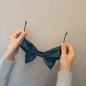 P1 헤어 스타일링 왕리본 머리띠 다크그린