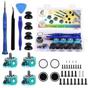 PS5 컨트롤러용 Qishiyi 4PCS 3D 아날로그 조이스틱 교체 키트, Playstation 5 듀얼센스 무선 수리 드라이버 키트가 포함된 Thumbstick 도구 키트