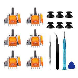 듀얼센스 PS5 컨트롤러용 HGamyox TMR 전자기 조이스틱 교체, 플레이스테이션 5 수리 부품 키트용 드라이버가 있는 3D 아날로그 엄지스틱 교체