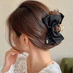 여성 올림머리 리본 집게핀 1P 11cm 패션 헤어집게 데일리집게핀