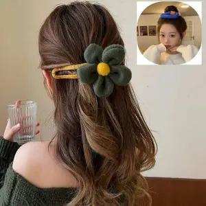 봉제 빅플라워 집게삔 대형 머리집게핀 스마일삔포함