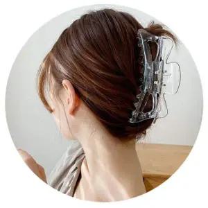 반묶음 포니테일 올림머리 유광 큰 집게핀 헤어핀 앞머리집게핀