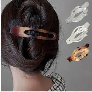 올림머리 반묶음 포니테일 반투명 헤어 집게핀 머리핀