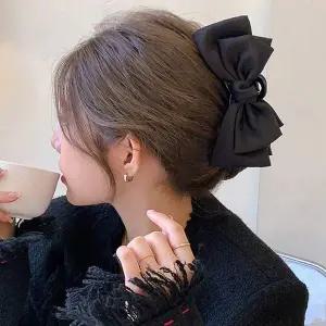 빅사이즈 여리여리 반묶음 올림머리 리본 집게핀