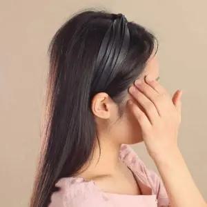 블랙 헤어밴드 레자 꼬임 엔젤슈슈