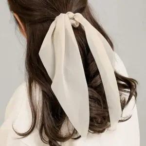 쉬폰 곱창밴드 롱리본 엔젤슈슈 아이보리