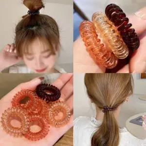 세트 전화선 스프링 머리끈 9개 전화선고무줄 자국 스