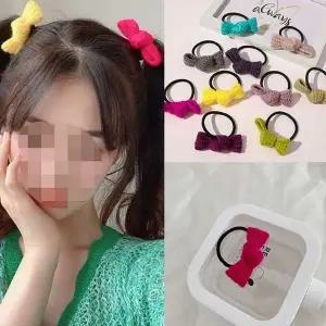 리본 니트 고무줄 보우 캔디컬러 달콤한 헤어고무줄