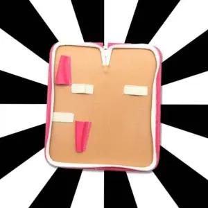 가죽케이스 가위 가위집 핑크 미용스텝가방집