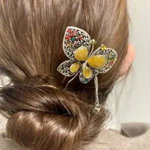 꼬임반다나 뒤꽂이 큐빅 비녀 한복비녀뒤꽂이 혼주헤