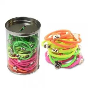 깡통악세서리 골드메달 고무줄 서리 형광60P 머리끈