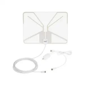 ( )4K USB 디지털 TV 실내용 안테나 5M 사각형 25DBI 고화질 지상파 시청 모니터 셋탑박스 TV 캠핑 차박 가