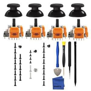 PS5용 iParto 4 팩 홀 효과 조이스틱 교체 키트 - PlayStation 5용 안티 드리프트 3D 아날로그 엄지스틱